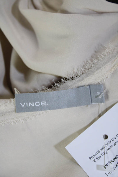 Vince Womens Solid Scoop Neck Pullover Tank Top Blouse Beige Size M
