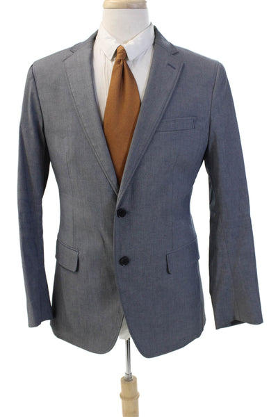 Banana Republic Mens Cotton Two Buttoned Pocketed Suit Jacket Gray Size 40