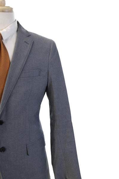 Banana Republic Mens Cotton Two Buttoned Pocketed Suit Jacket Gray Size 40