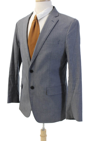 Banana Republic Mens Cotton Two Buttoned Pocketed Suit Jacket Gray Size 40