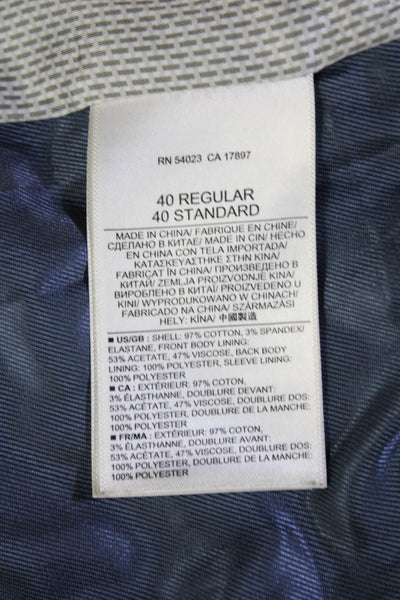 Banana Republic Mens Cotton Two Buttoned Pocketed Suit Jacket Gray Size 40