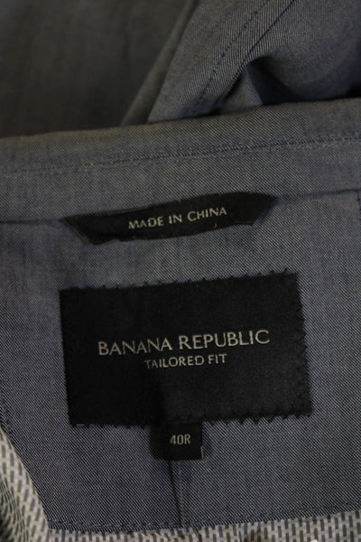 Banana Republic Mens Cotton Two Buttoned Pocketed Suit Jacket Gray Size 40