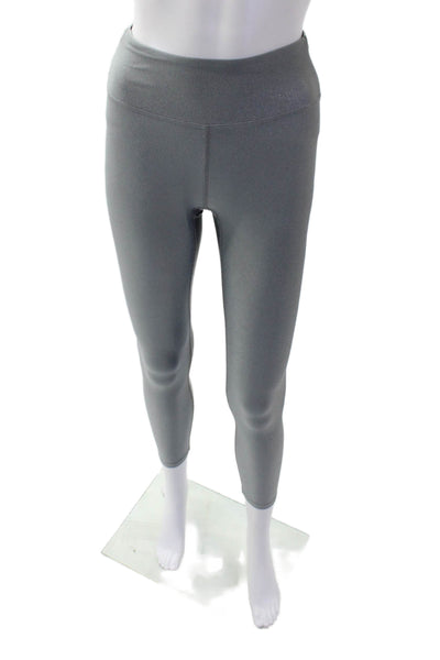 Heroine Sport Womens High Rise Pull On Ankle Leggings Metallic Gray Size XS