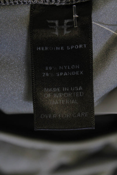 Heroine Sport Womens High Rise Pull On Ankle Leggings Metallic Gray Size XS