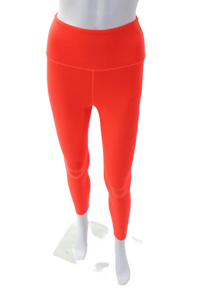 Carbon38 Womens Pull On High Rise Ankle Leggings Neon Orange Size XS