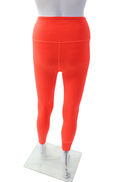 Carbon38 Womens Pull On High Rise Ankle Leggings Neon Orange Size XS