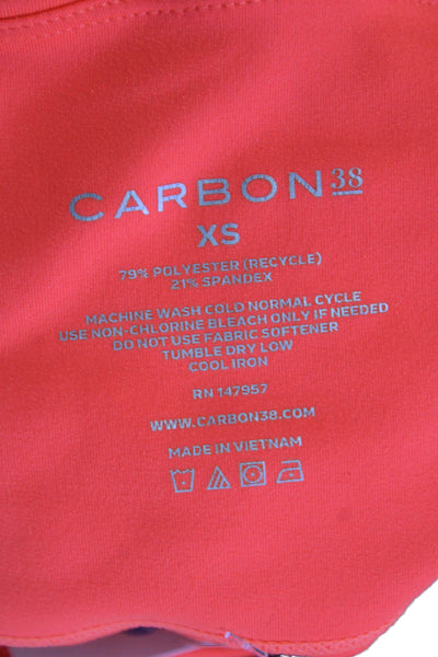 Carbon38 Womens Pull On High Rise Ankle Leggings Neon Orange Size XS