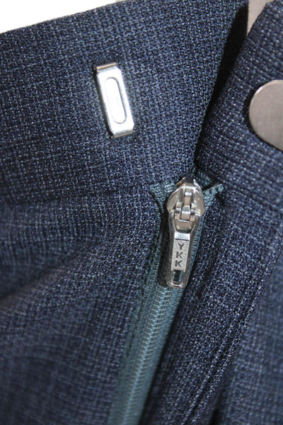 Hugo Boss Mens Wool Straight Leg Slim Fit Zip Fly Dress Pants Blue Size 42