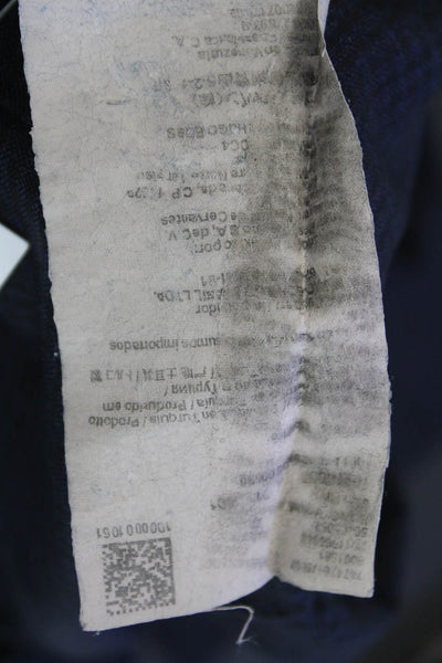 Hugo Boss Mens Check Print Straight Leg Pleated Front Dress Pants Blue Size 41