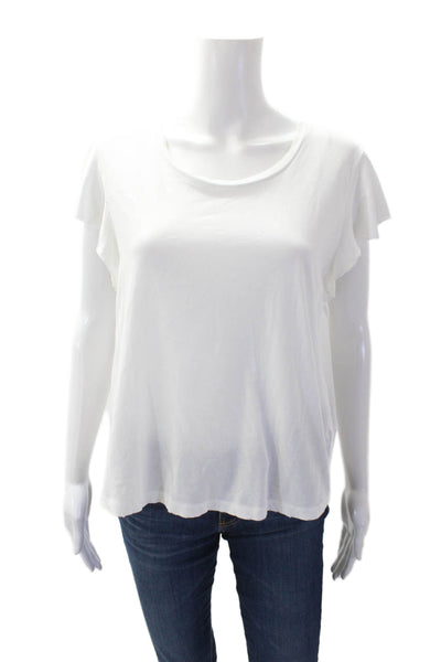 Amo Womens Cotton Blouse Top White Size M