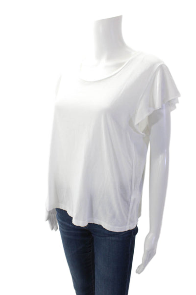 Amo Womens Cotton Blouse Top White Size M