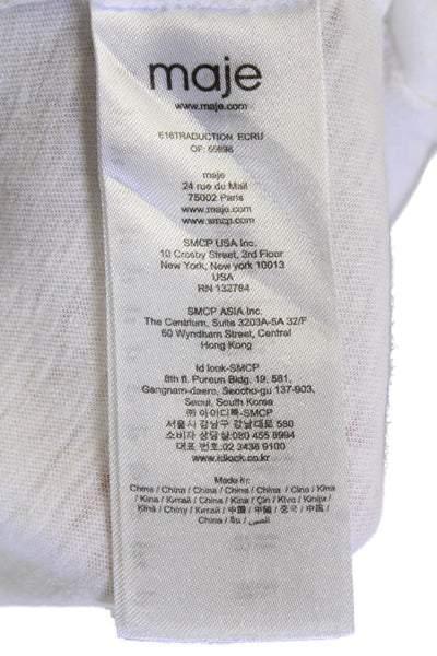 Maje Womens Sleeveless Tank Top White Size 3