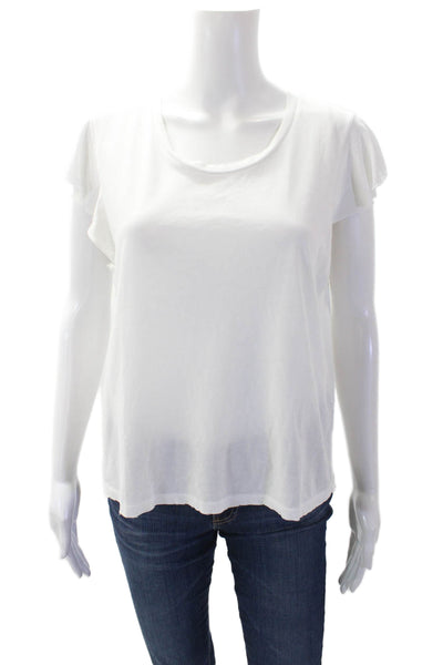 Amo Womens Short Sleeve Top White Size M
