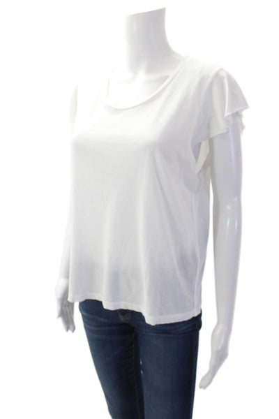 Amo Womens Short Sleeve Top White Size M