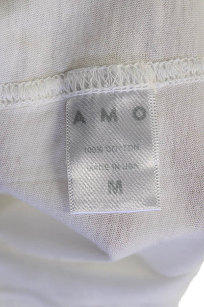 Amo Womens Short Sleeve Top White Size M