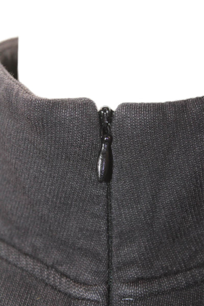 Monrow Womens 1/2 Zip Jumpsuit Gray Size XS