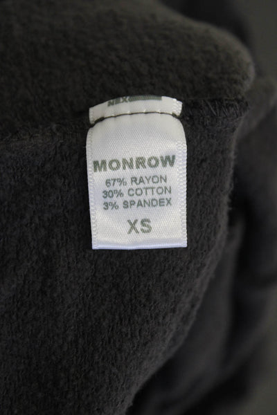 Monrow Womens 1/2 Zip Jumpsuit Gray Size XS