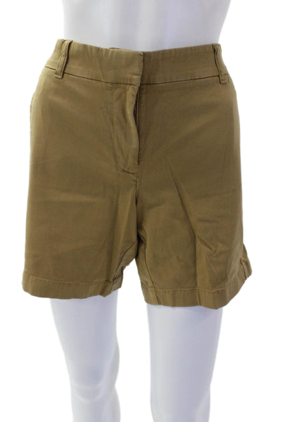 J Crew Womens Cotton High Rise Chino Shorts Brown Size 6