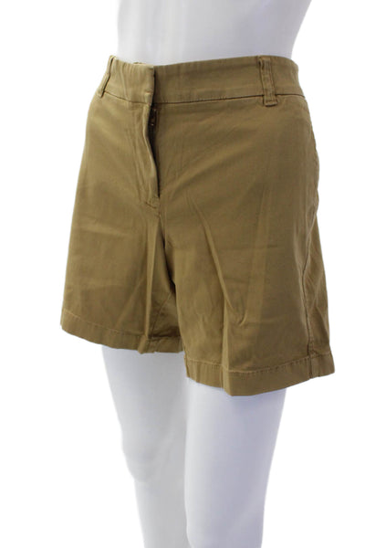 J Crew Womens Cotton High Rise Chino Shorts Brown Size 6