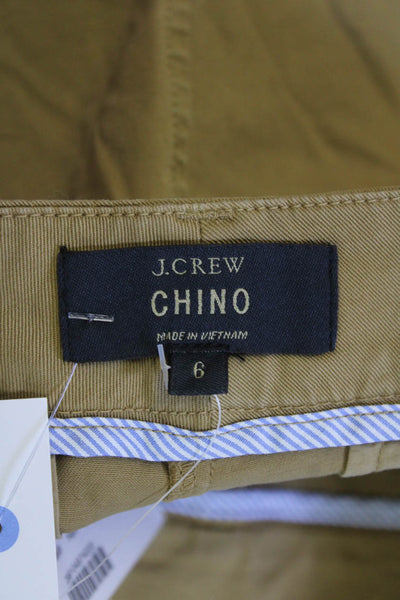 J Crew Womens Cotton High Rise Chino Shorts Brown Size 6