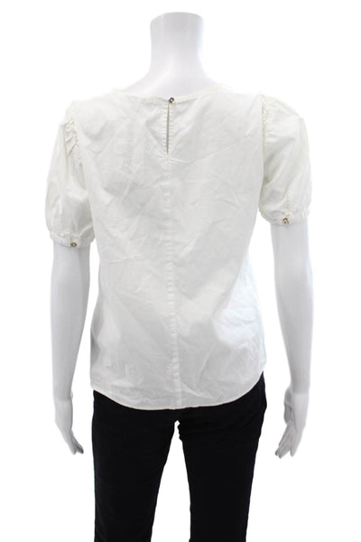 J Crew Womens Short Sleeve Round Neck Short Sleeve Top White Size XS