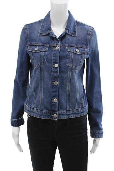 Trf Collection Zara Womens Cotton Long Sleeve Lined Denim Jacket Blue Size M