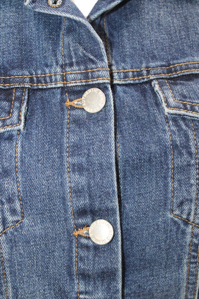 Trf Collection Zara Womens Cotton Long Sleeve Lined Denim Jacket Blue Size M
