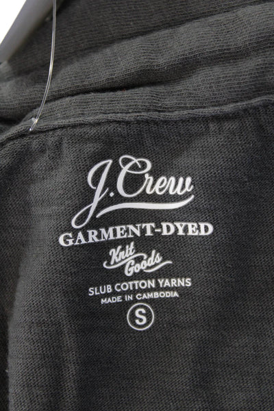 J Crew Mens Short Sleeve Collared Pocket Polo Shirt Gray Cotton Size Small