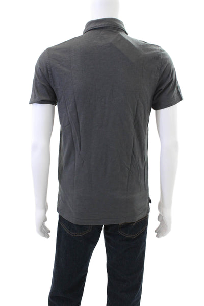 J Crew Mens Pocket Front Short Sleeve Collared Polo Shirt Gray Size Small