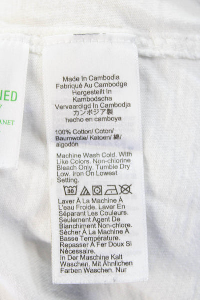 J Crew Mens Short Sleeve Collared Pocket Polo Shirt White Cotton Size Small