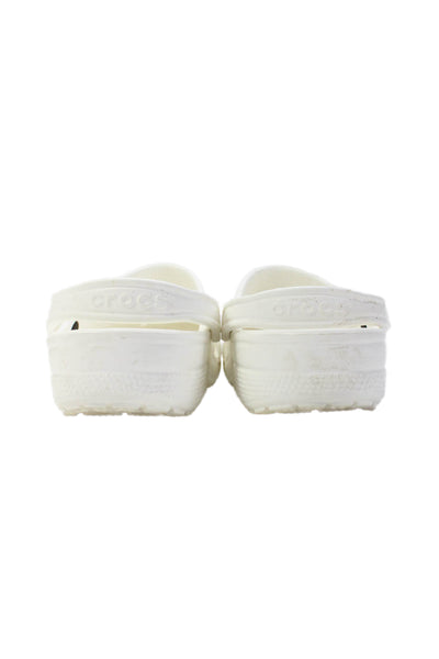 Crocs Mens Slip On Perforated Rubber Loafers Mules White Size 11