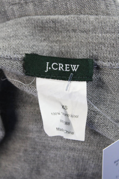J Crew Womens Wool Long Sleeve Round Neck Knit Top Gray Size XS