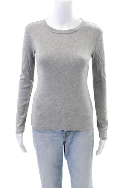 J Crew Womens Long Sleeve Round Neck Causal Top Gray Size XS