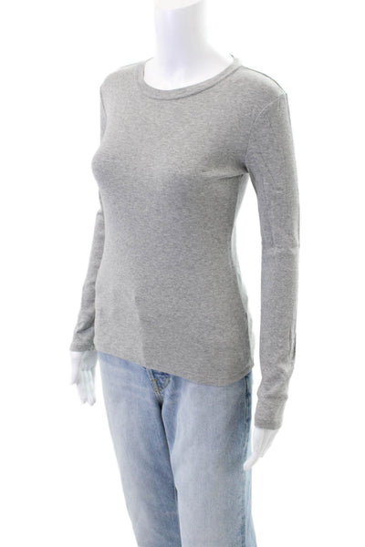 J Crew Womens Long Sleeve Round Neck Causal Top Gray Size XS