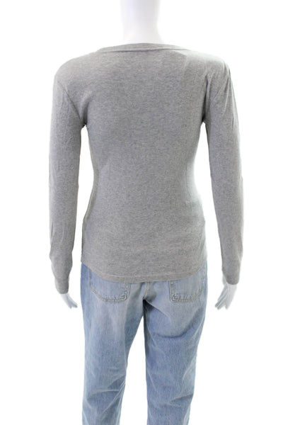 J Crew Womens Long Sleeve Round Neck Causal Top Gray Size XS