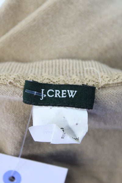 J Crew Womens Wool Long Sleeve V-neck Knit Top Nude Size XS