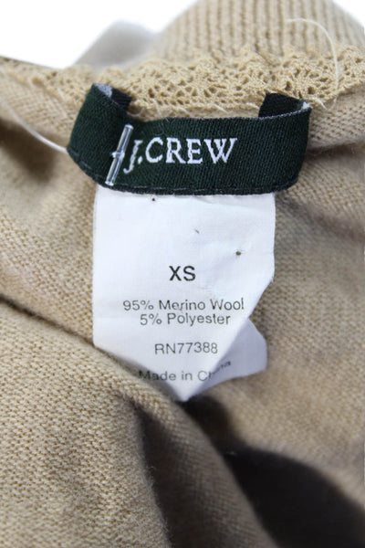 J Crew Womens Wool Long Sleeve V-neck Knit Top Nude Size XS