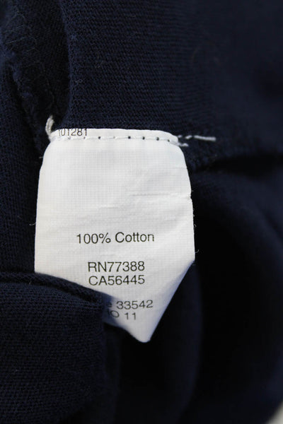 J Crew Womens Cotton Long Sleeve V-neck Fitted Top Navy Size XS