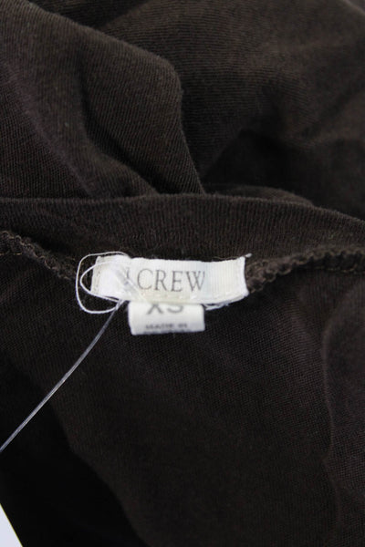 J Crew Womens Long Sleeve Round Neck Casual T-shirt Brown Size XS