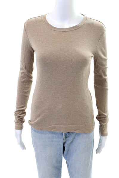 J Crew Womens Round Neck Long Sleeve Casual Knit Top Nude Size XS
