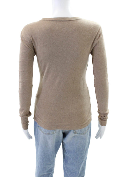 J Crew Womens Round Neck Long Sleeve Casual Knit Top Nude Size XS