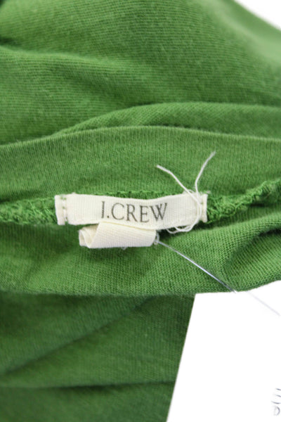 J Crew Womens Textured Round Neck Long Sleeve Top Green Size XS