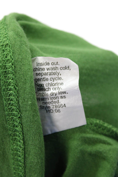 J Crew Womens Textured Round Neck Long Sleeve Top Green Size XS