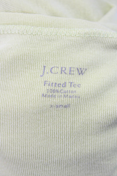J Crew Womens Long Sleeve V-neck Fitted Casual T-shirt Lime Green Size XS