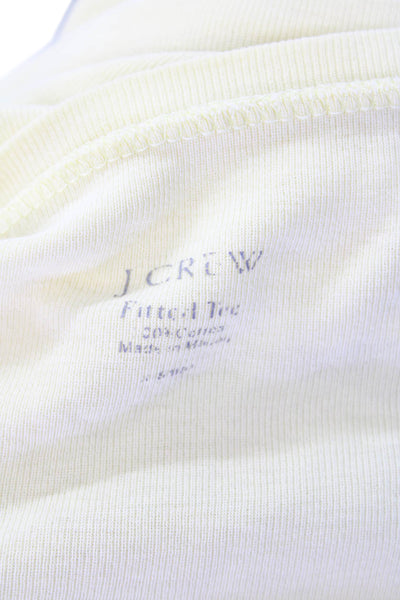 J Crew Womens Cotton Long Sleeve Fitted Casual Top Yellow Size XS