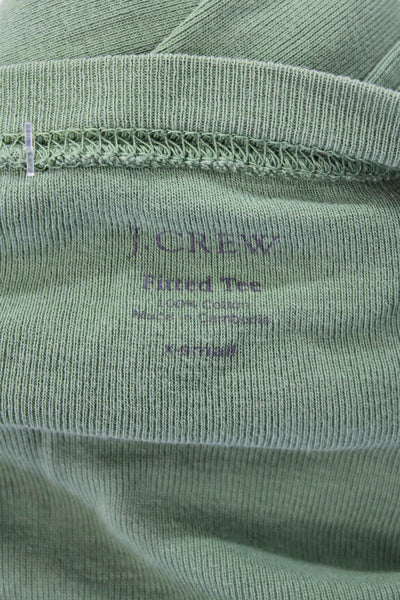 J Crew Womens Round Neck Long Sleeve Casual Top Green Size XS