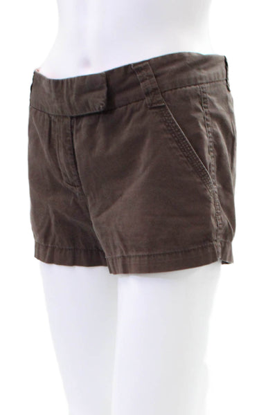 J Crew Womens Cotton Zip Lined Casual Shorts Brown Size 0