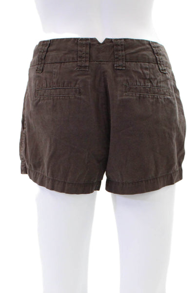 J Crew Womens Cotton Zip Lined Casual Shorts Brown Size 0