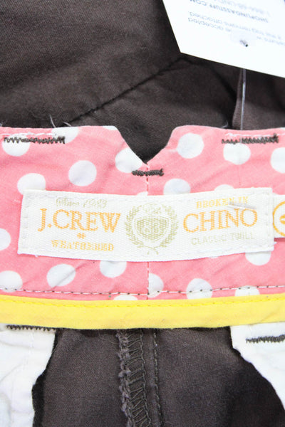 J Crew Womens Cotton Zip Lined Casual Shorts Brown Size 0