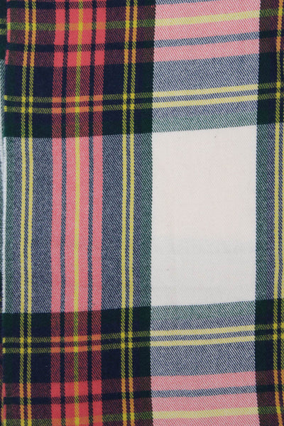 J Crew Womens Textured Knit Plaid Printed Fringe Cut Thick Scarf Multi